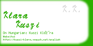 klara kuszi business card